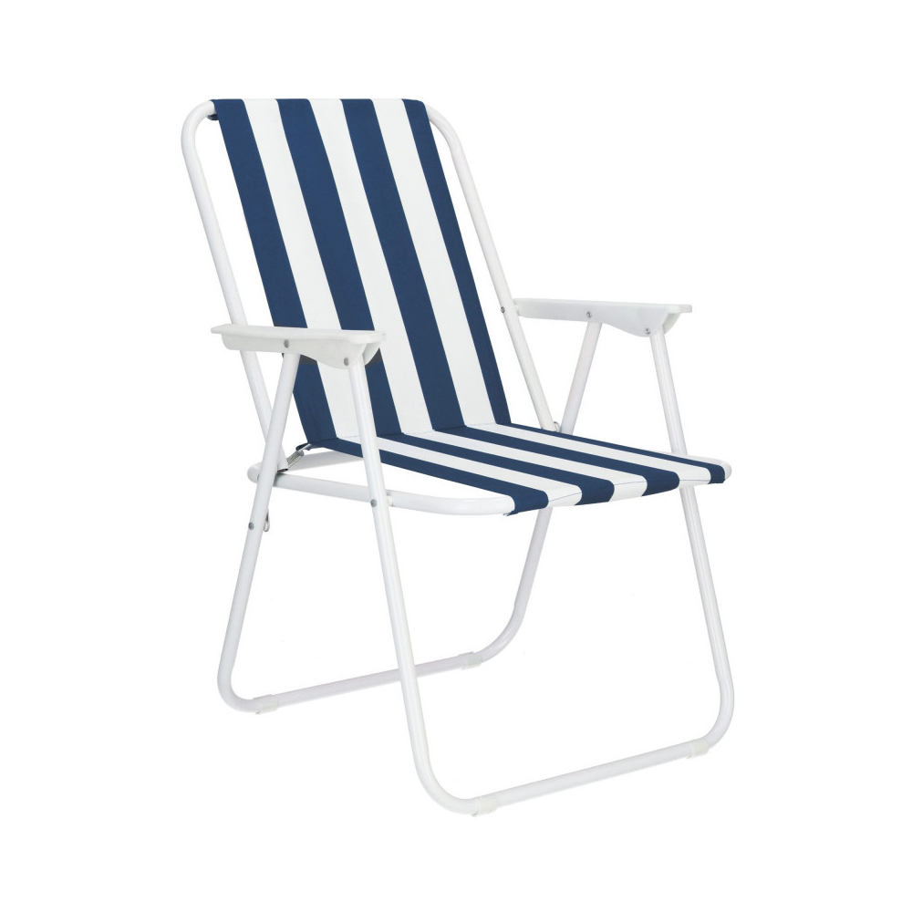 Záhradné kreslo SPRINGOS MALAGA modro-biele pruhy