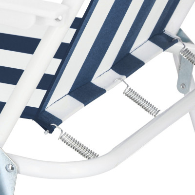 Záhradné kreslo SPRINGOS MALAGA modro-biele pruhy