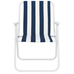 Záhradné kreslo SPRINGOS MALAGA modro-biele pruhy