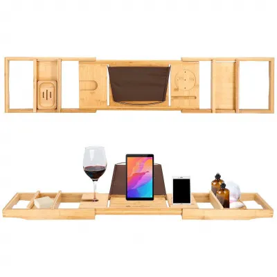 Odkladacia polica na vaňu 75-110 cm bambusová SPRINGOS HA1024