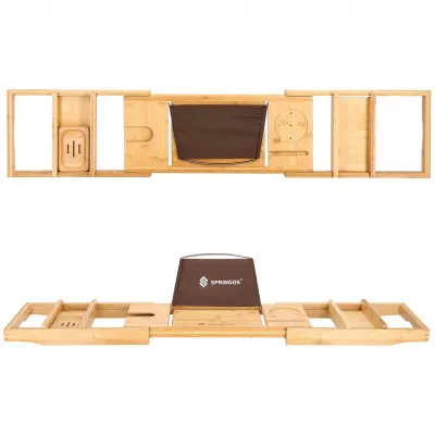 Odkladacia polica na vaňu 75-110 cm bambusová SPRINGOS HA1024