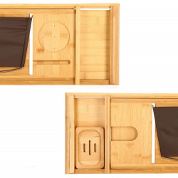 Odkladacia polica na vaňu 75-110 cm bambusová SPRINGOS HA1024