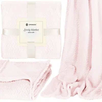 Deka 70x160 cm Springos Splendit svetlo ružová