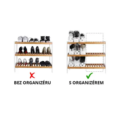 Organizér na topánky biely SPRINGOS HA3009