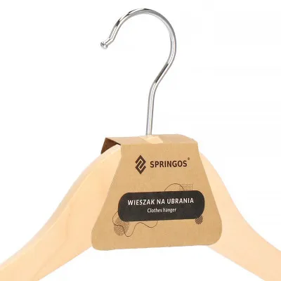 Drevené ramienka na šaty 45 cm, prírodné SPRINGOS HG0050