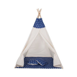 Teepee stan pre deti SPRINGOS Tmavo modrý s hviezdami
