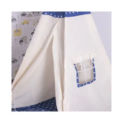 Teepee stan pre deti SPRINGOS Tmavo modrý s hviezdami