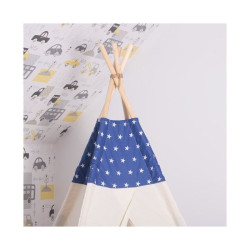 Teepee stan pre deti SPRINGOS Tmavo modrý s hviezdami