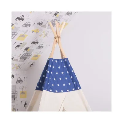 Teepee stan pre deti SPRINGOS Tmavo modrý s hviezdami