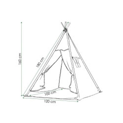 Teepee stan pre deti SPRINGOS Tmavo modrý s hviezdami
