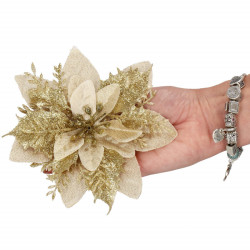 Vianočná hviezda s klipom 13x13 cm, zlatá