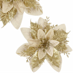 Vianočná hviezda s klipom 13x13 cm, zlatá