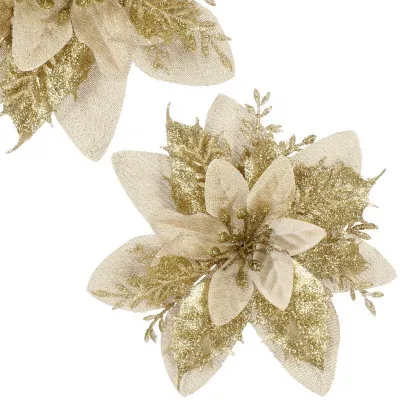 Vianočná hviezda s klipom 13x13 cm, zlatá