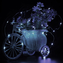 LED reťaz Nano - 30m, 300LED, 8 funkcií, ovládač, IP44, studená biela