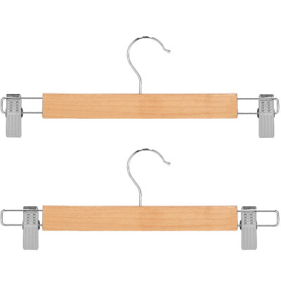 Drevené ramienka s klipmi na nohavice 32,5 cm, prírodná, sada 2ks SPRINGOS HG0055