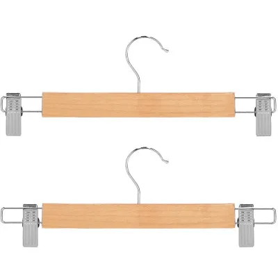 Drevené ramienka s klipmi na nohavice 32,5 cm, prírodná, sada 2ks SPRINGOS HG0055