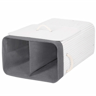 Kôš na bielizeň 100l SPRINGOS BAMBUS LAUNDRY biely