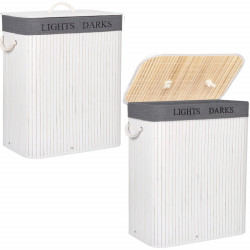 Kôš na bielizeň 100l SPRINGOS BAMBUS LAUNDRY biely