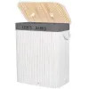 Kôš na bielizeň 100l SPRINGOS BAMBUS LAUNDRY biely