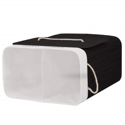 Kôš na bielizeň 100l SPRINGOS BAMBUS LAUNDRY čierny