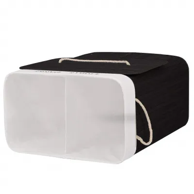 Kôš na bielizeň 100l SPRINGOS BAMBUS LAUNDRY čierny