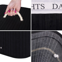 Kôš na bielizeň 100l SPRINGOS BAMBUS LAUNDRY čierny