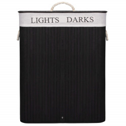 Kôš na bielizeň 100l SPRINGOS BAMBUS LAUNDRY čierny