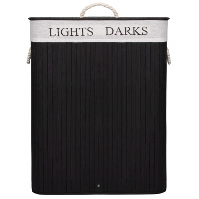 Kôš na bielizeň 100l SPRINGOS BAMBUS LAUNDRY čierny