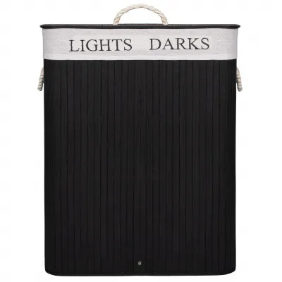 Kôš na bielizeň 100l SPRINGOS BAMBUS LAUNDRY čierny