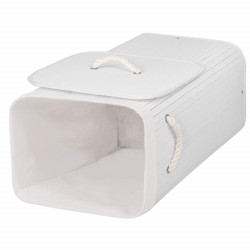 Kôš na bielizeň 72l SPRINGOS BAMBOO biely