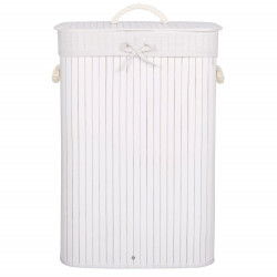 Kôš na bielizeň 72l SPRINGOS BAMBOO biely