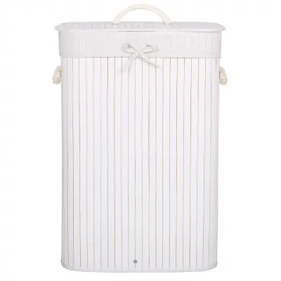 Kôš na bielizeň 72l SPRINGOS BAMBOO biely