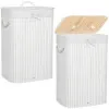 Kôš na bielizeň 72l SPRINGOS BAMBOO biely