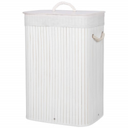 Kôš na bielizeň 72l SPRINGOS BAMBOO biely