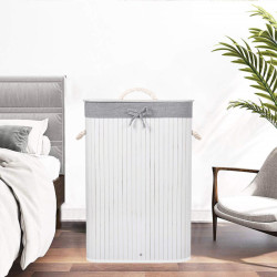 Kôš na bielizeň 72l SPRINGOS BAMBOO sivý