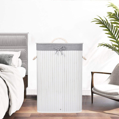 Kôš na bielizeň 72l SPRINGOS BAMBOO sivý