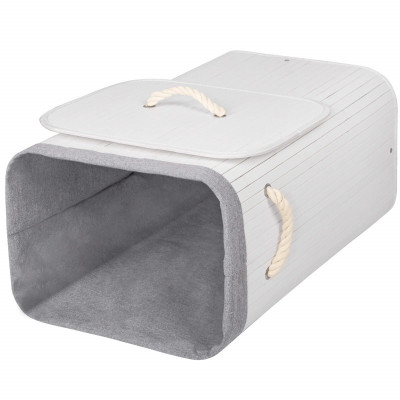 Kôš na bielizeň 72l SPRINGOS BAMBOO sivý