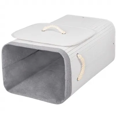 Kôš na bielizeň 72l SPRINGOS BAMBOO sivý