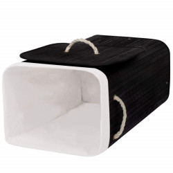 Kôš na bielizeň 72l SPRINGOS BAMBOO čierny