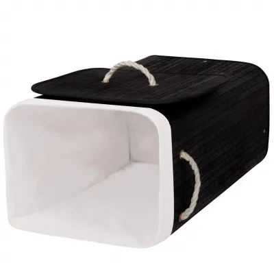 Kôš na bielizeň 72l SPRINGOS BAMBOO čierny