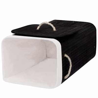 Kôš na bielizeň 72l SPRINGOS BAMBOO čierny