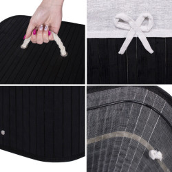 Kôš na bielizeň 72l SPRINGOS BAMBOO čierny