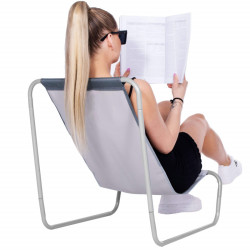 Skladacie ležadlo SPRINGOS KORFU šedé