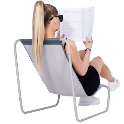 Skladacie ležadlo SPRINGOS KORFU šedé