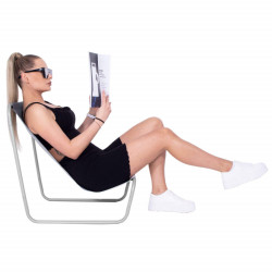 Skladacie ležadlo SPRINGOS KORFU šedé