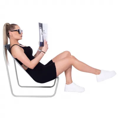 Skladacie ležadlo SPRINGOS KORFU šedé