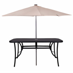 Záhradný stôl 150x90 cm SPRINGOS TOSCANA BLACK čierny