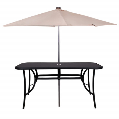 Záhradný stôl 150x90 cm SPRINGOS TOSCANA BLACK čierny