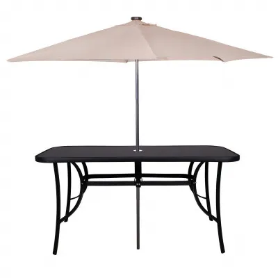 Záhradný stôl 150x90 cm SPRINGOS TOSCANA BLACK čierny