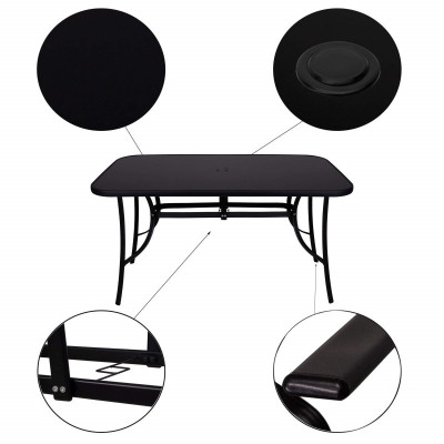 Záhradný stôl 150x90 cm SPRINGOS TOSCANA BLACK čierny